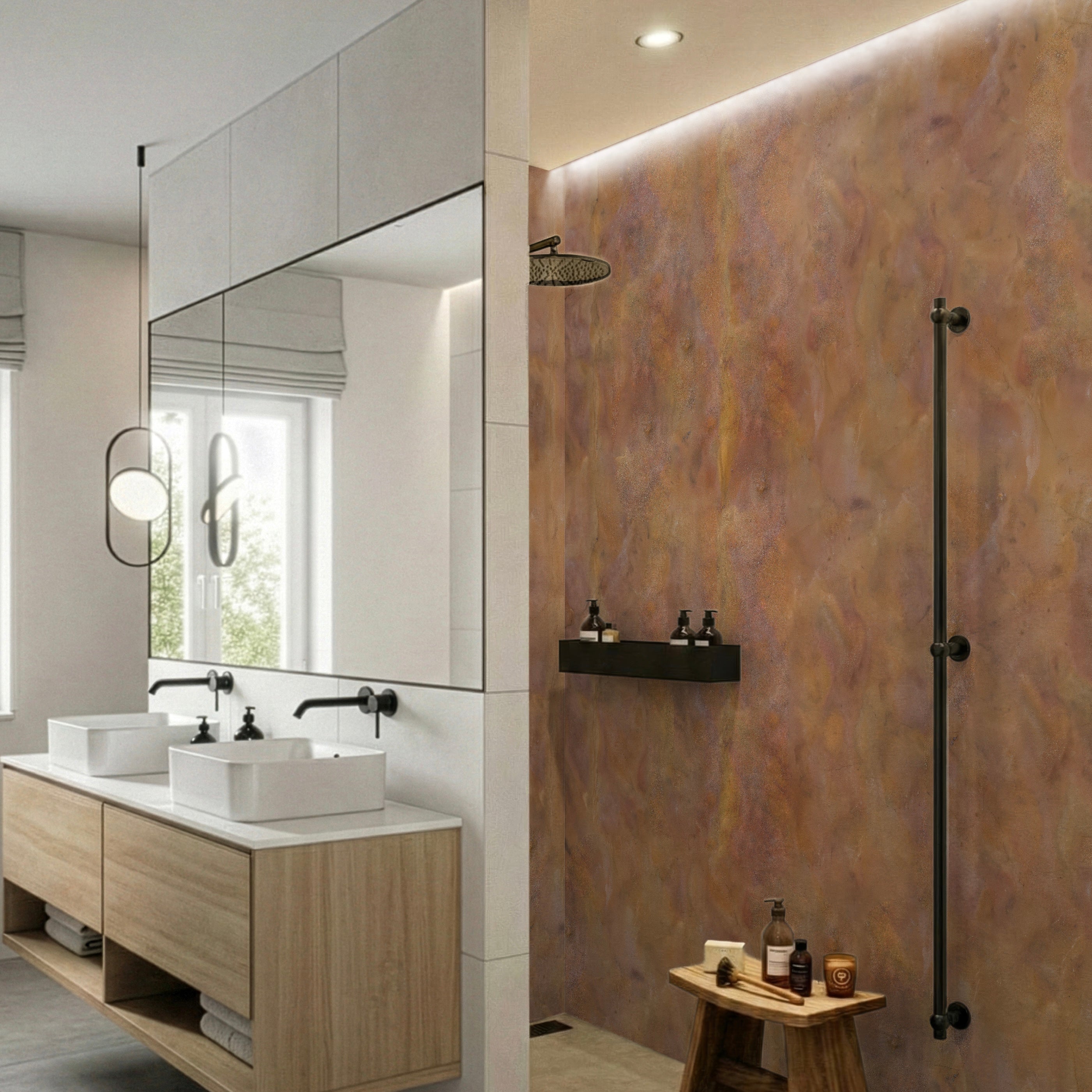 Rapid Stone™ Stone Effect Bathroom Wall Panel – Copper Waterproof Shower Panel