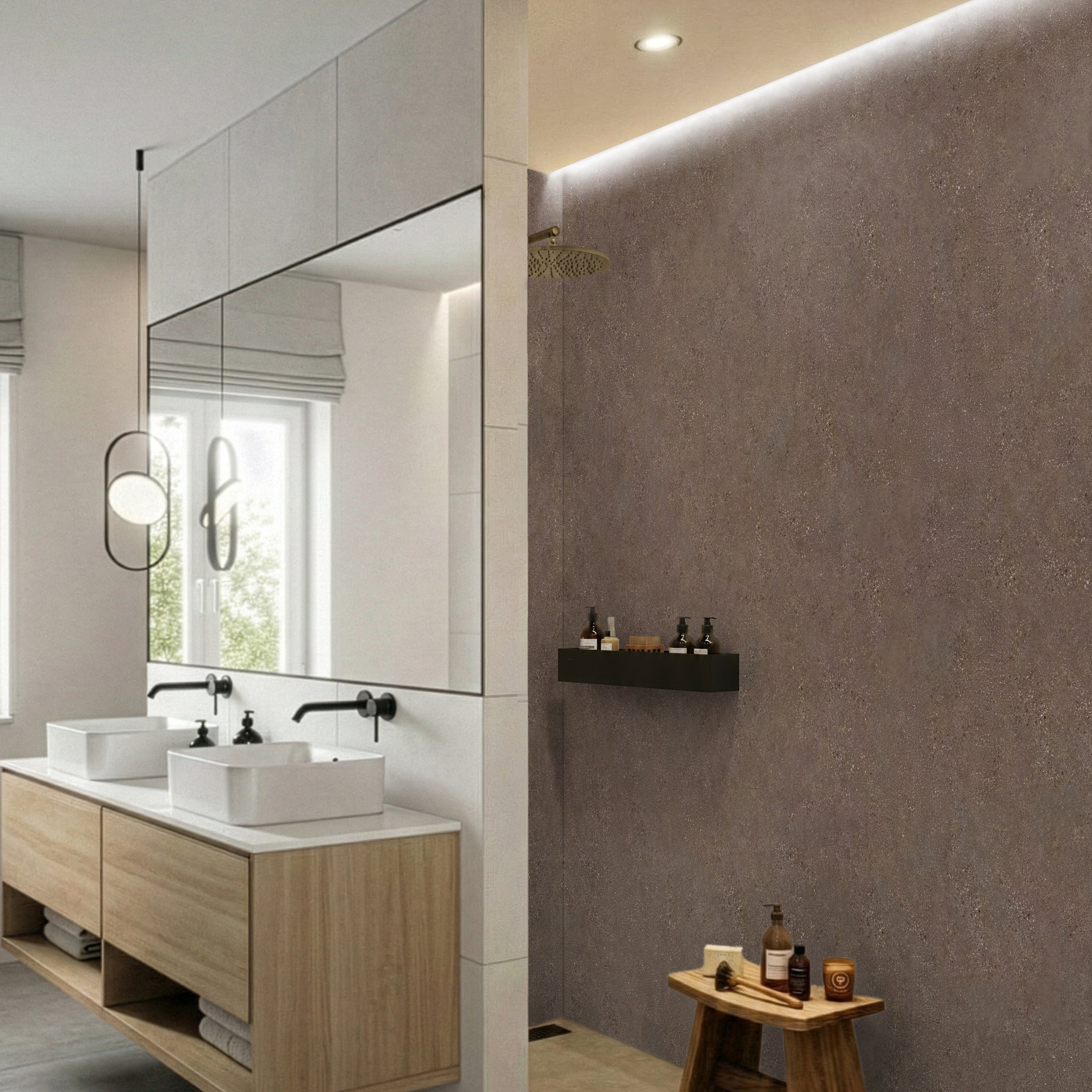 Rapid Stone™ Stone Effect Bathroom Wall Panel – Pewter Waterproof Shower Panel