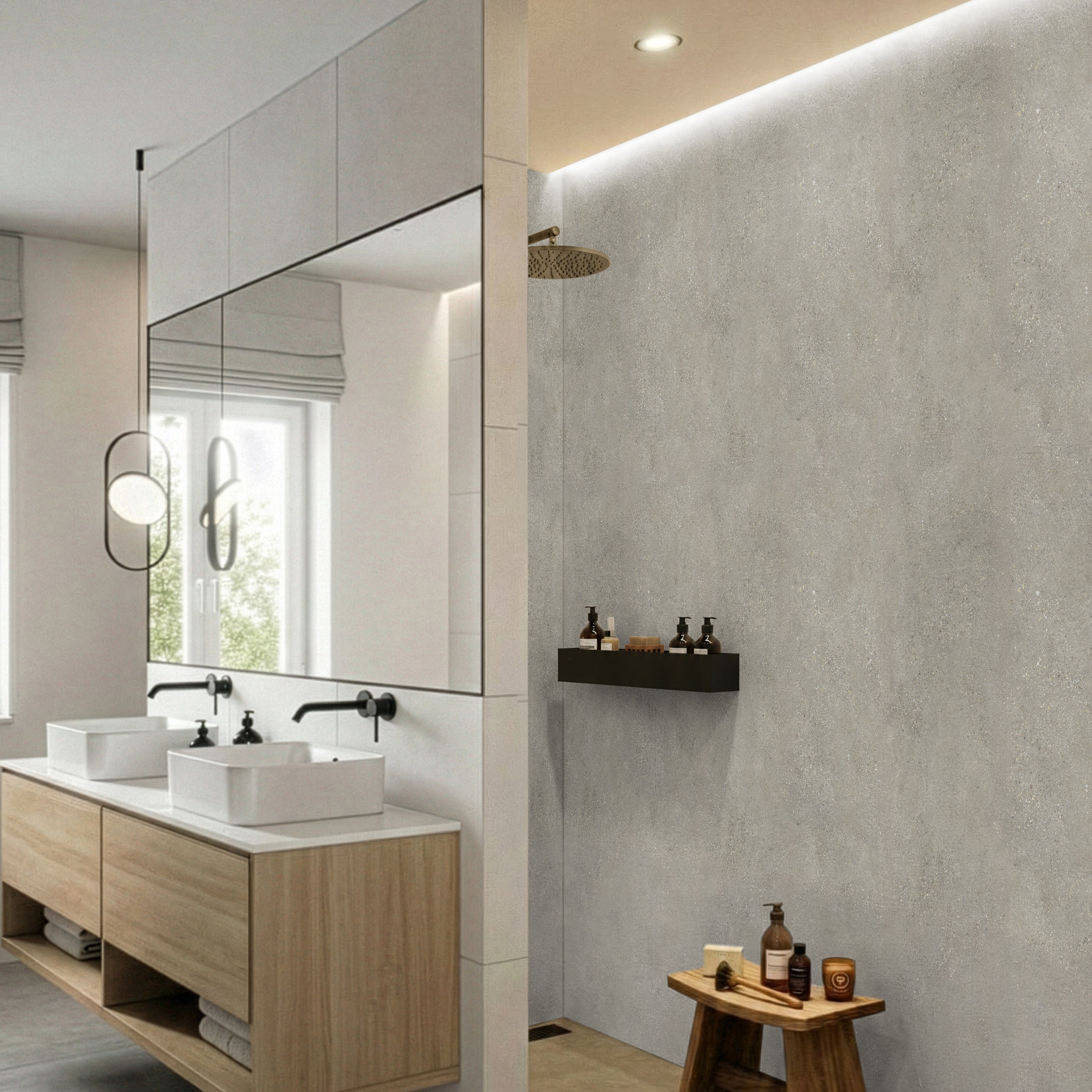 Rapid Stone™ Concrete Effect Bathroom Wall Panel – Waterproof Shower Panel
