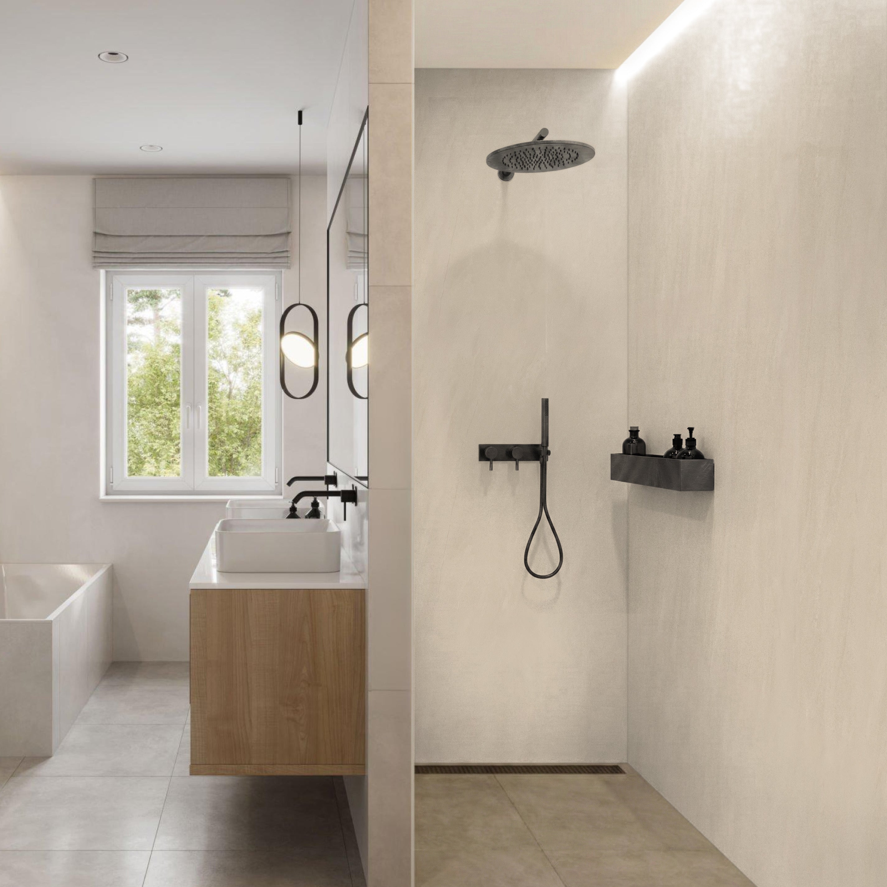 Rapid Stone™ Stone Effect Bathroom Wall Panel – Beige Waterproof Shower Panel