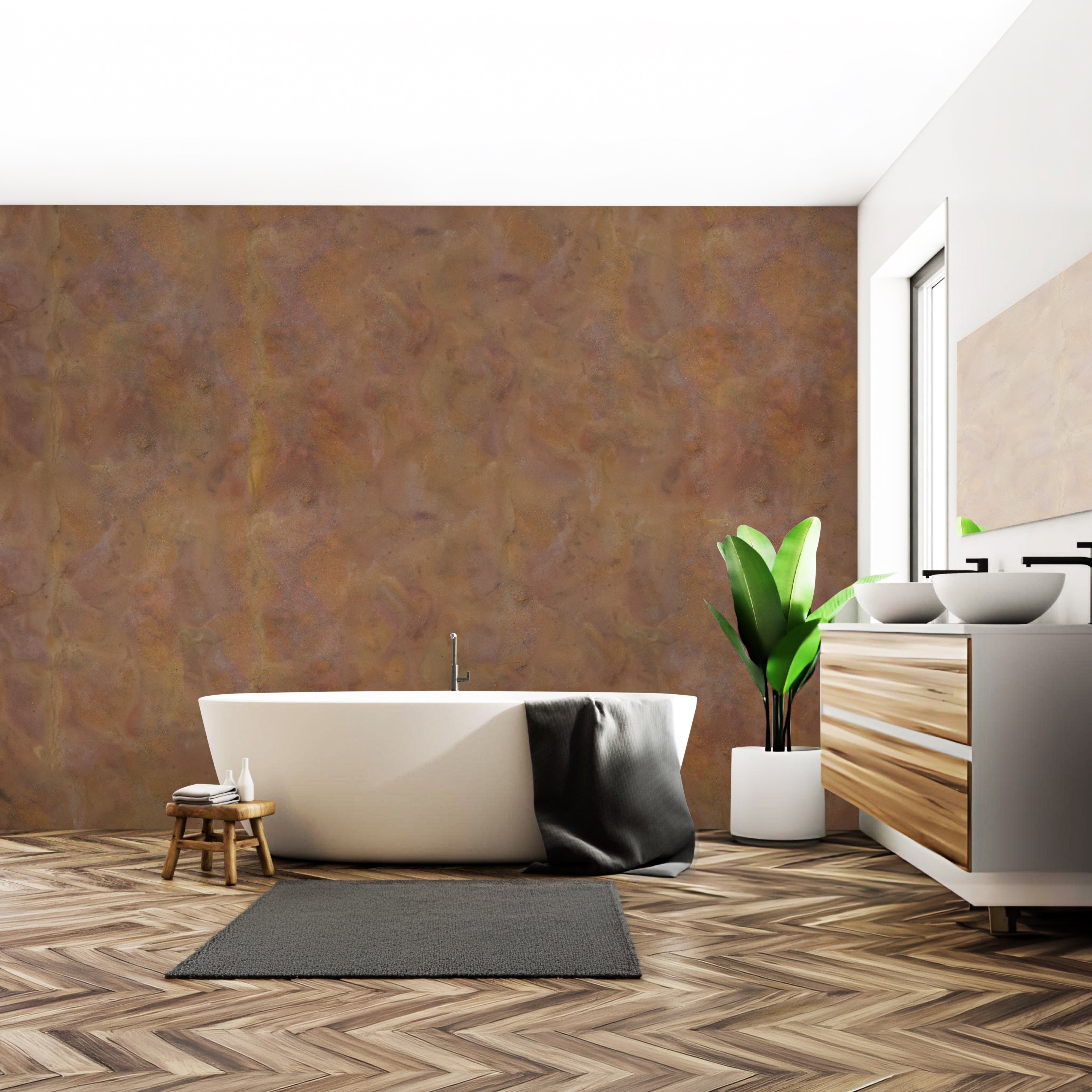 Rapid Stone™ Stone Effect Bathroom Wall Panel – Copper Waterproof Shower Panel