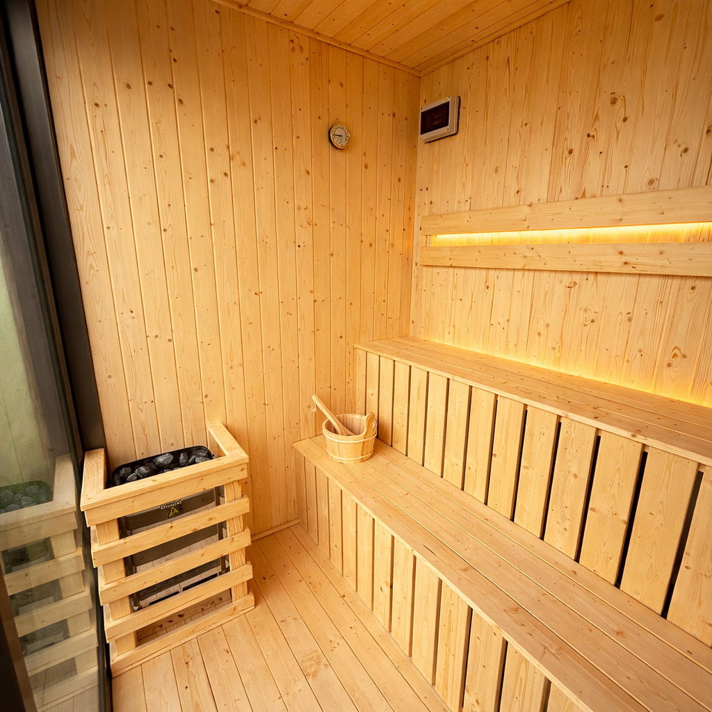 SaunaCube Outdoor Garden Sauna Cabin – Steel & Composite Cube Design with 6kW Electric Heater