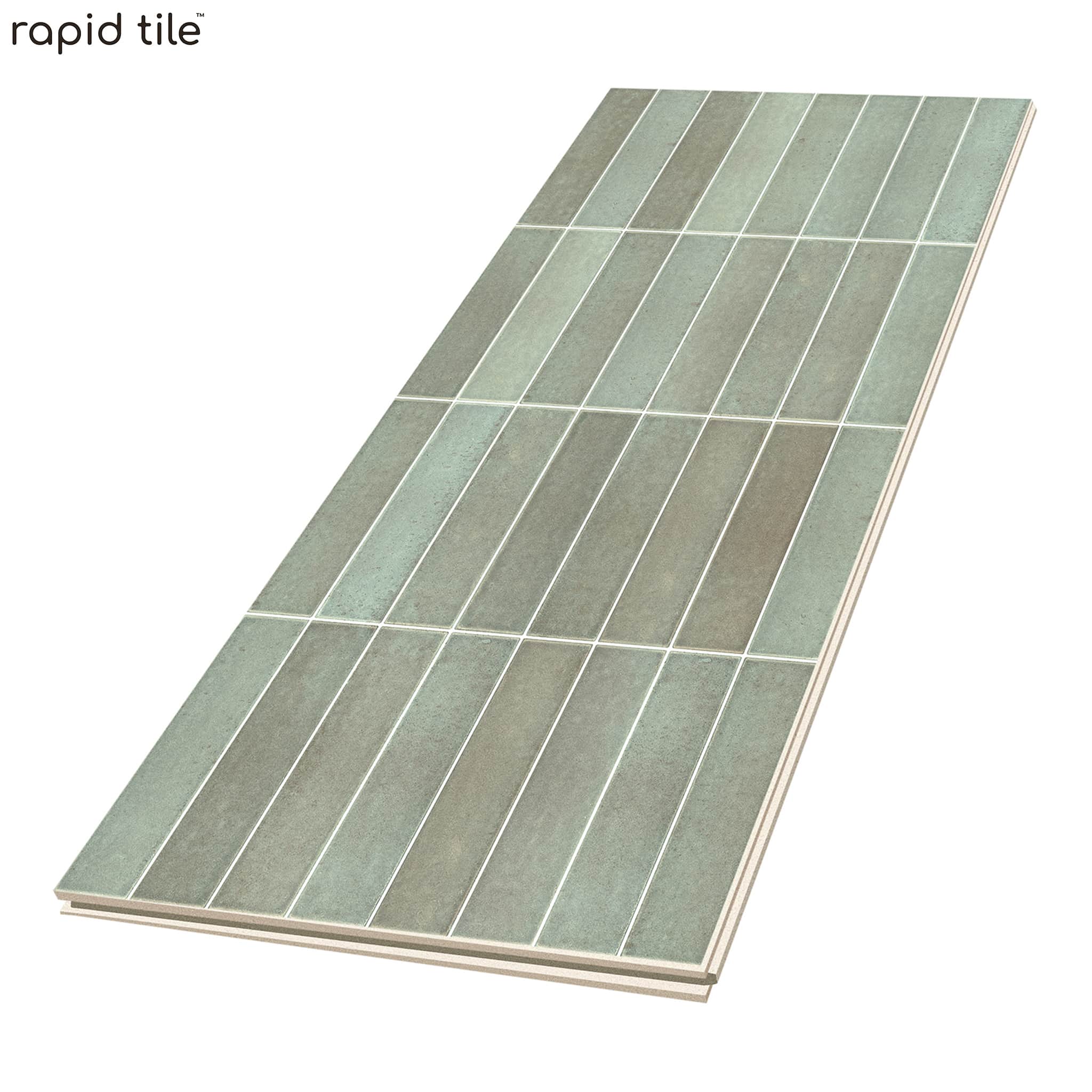 Rapid Tile™ Tile Effect Bathroom Wall Panel – Sage Green - Waterproof Shower Panel
