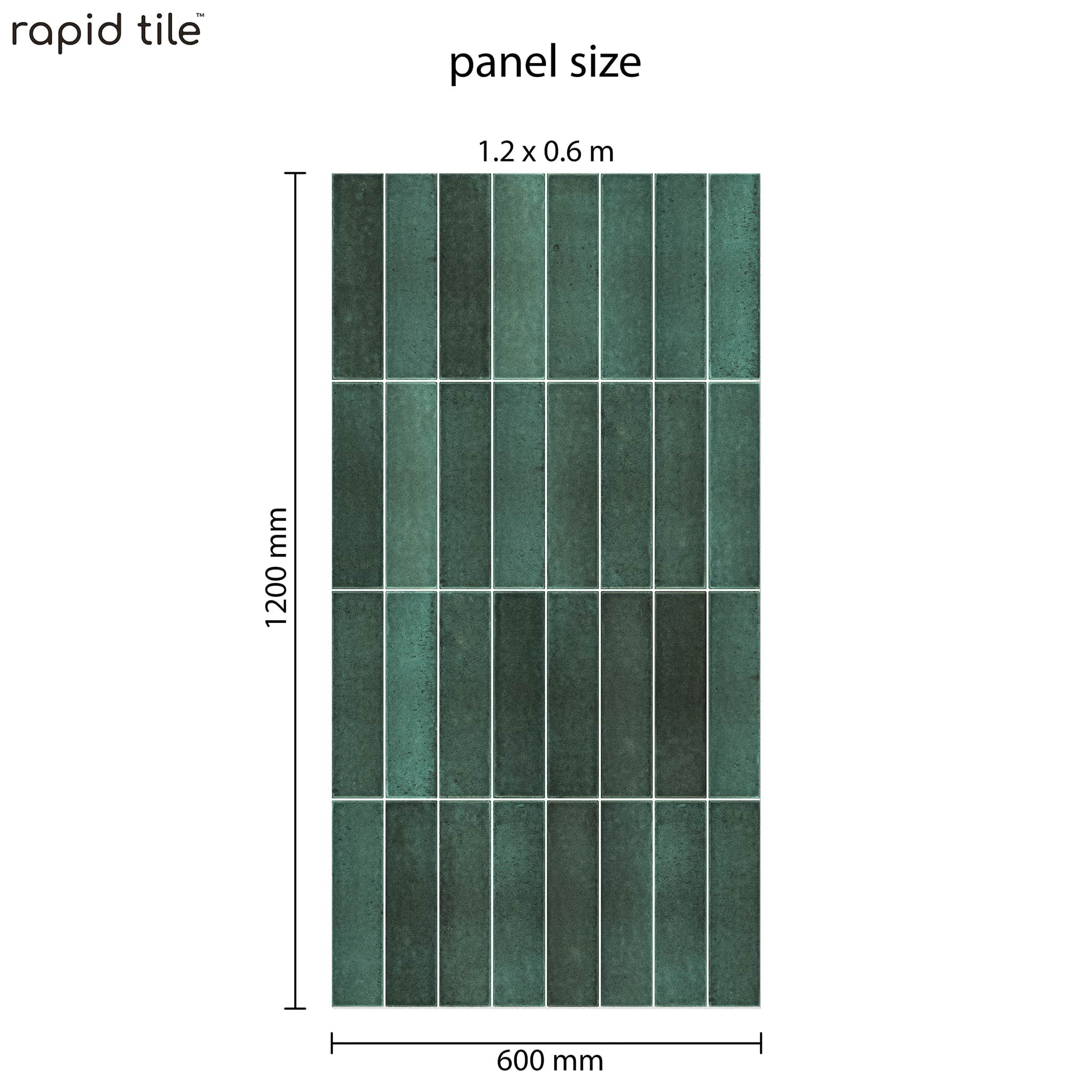 Bottle Green Tile Effect Wall Panels | Rapid Tile™ Waterproof Bathroom Panels UK & Ireland