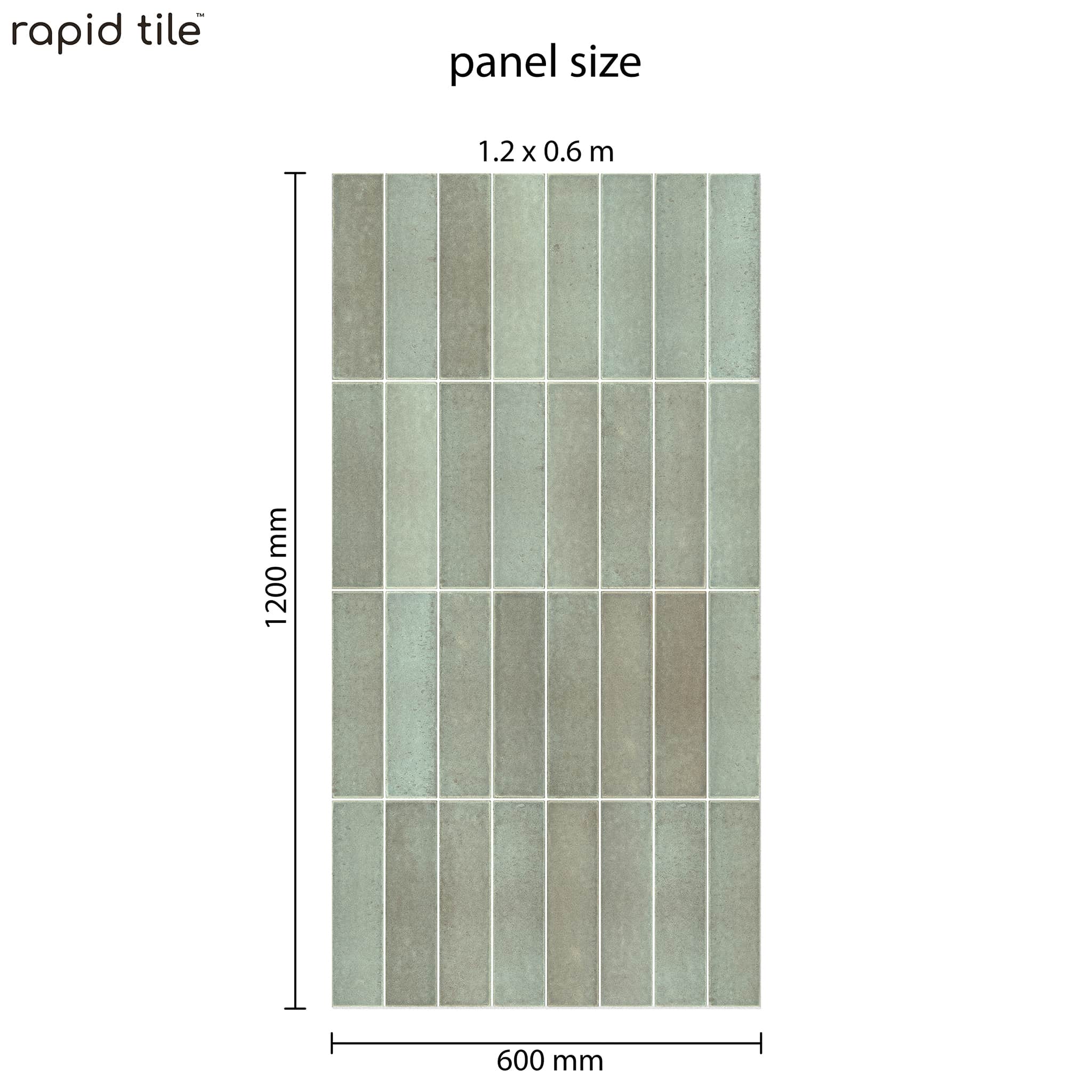 Rapid Tile™ Tile Effect Bathroom Wall Panel – Sage Green - Waterproof Shower Panel