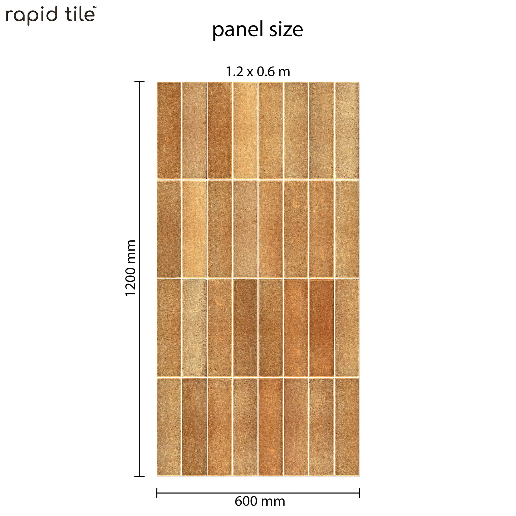 Rapid Tile™ Tile Effect Bathroom Wall Panel – Terracotta Waterproof Shower Panel