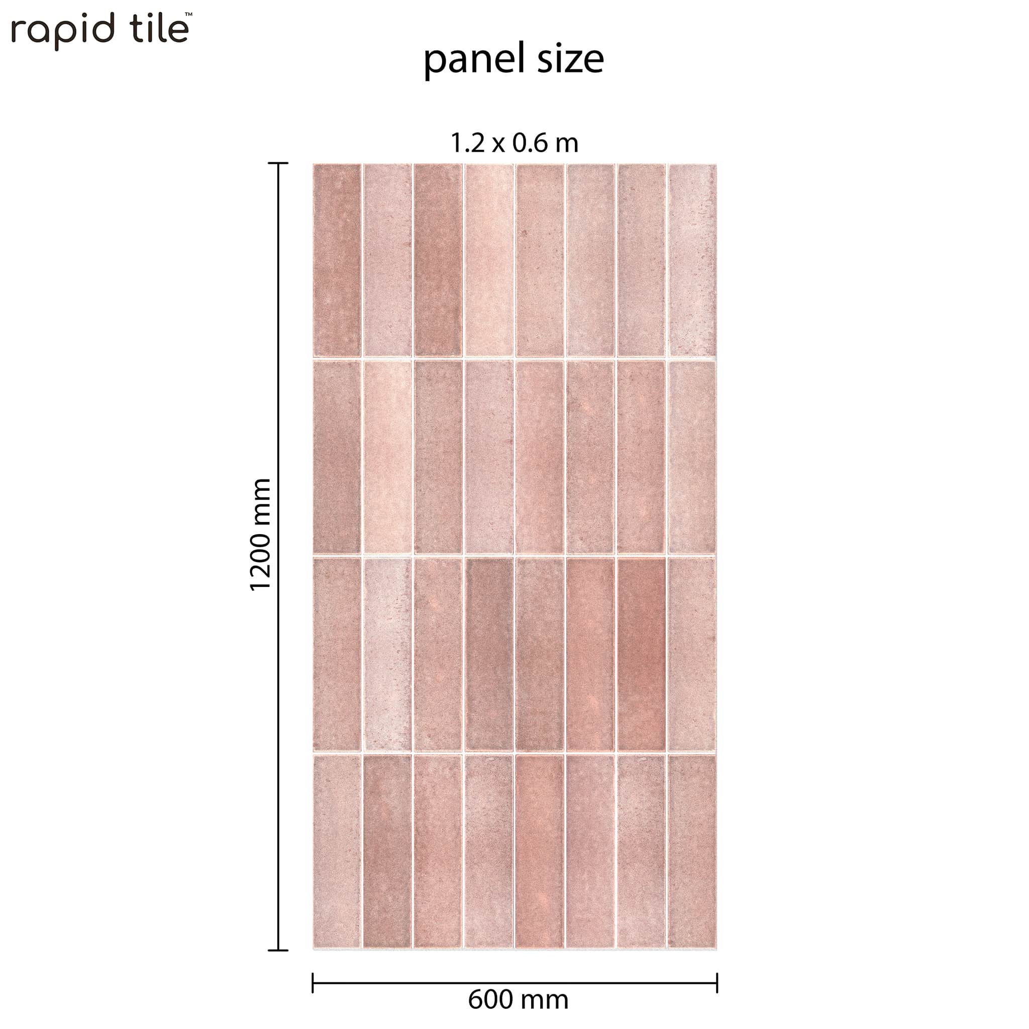 Rose Pink Tile Effect Wall Panels | Rapid Tile™ Waterproof Bathroom Panels UK & Ireland