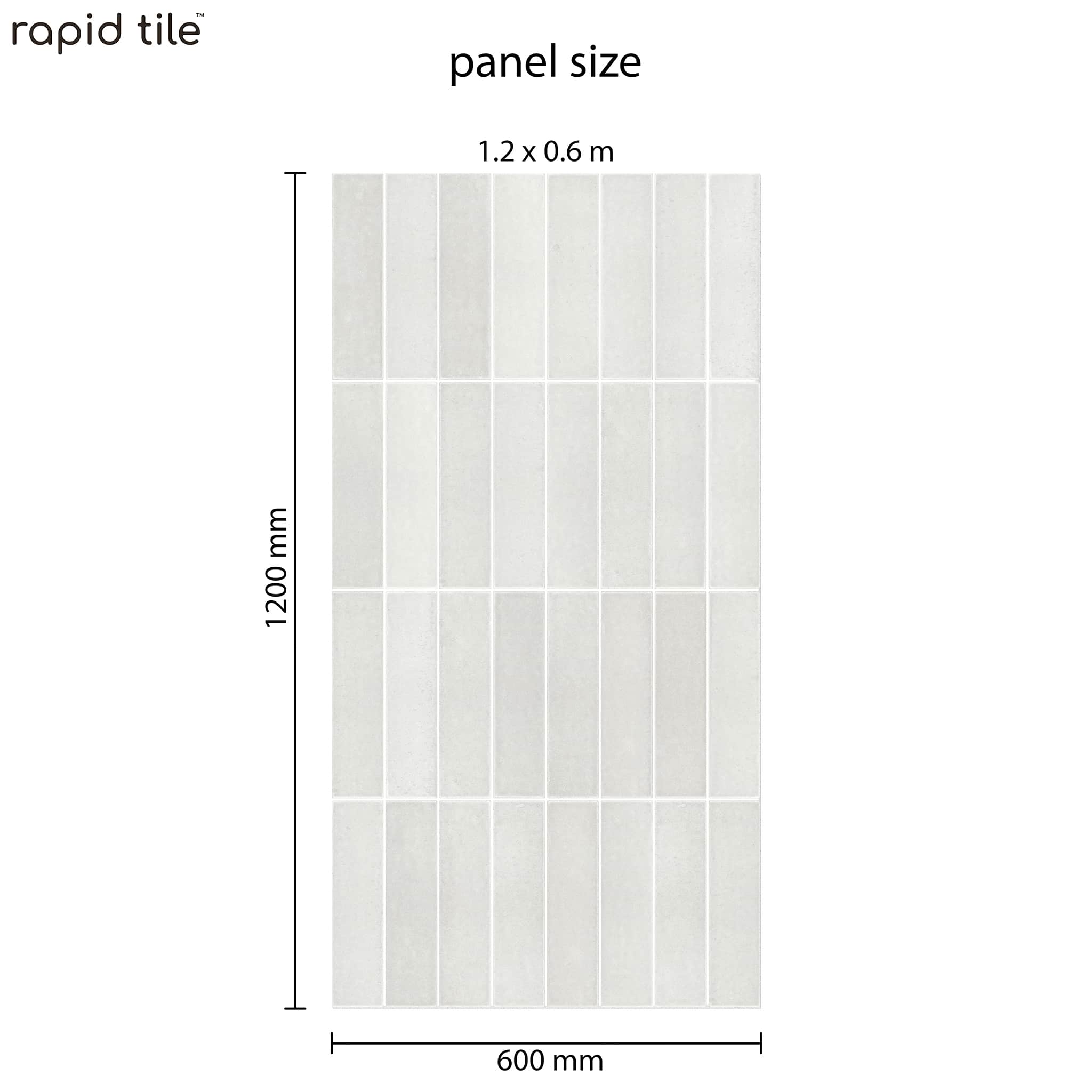 Rapid Tile™ Tile Effect Bathroom Wall Panel – Ivory White - Waterproof Shower Panel