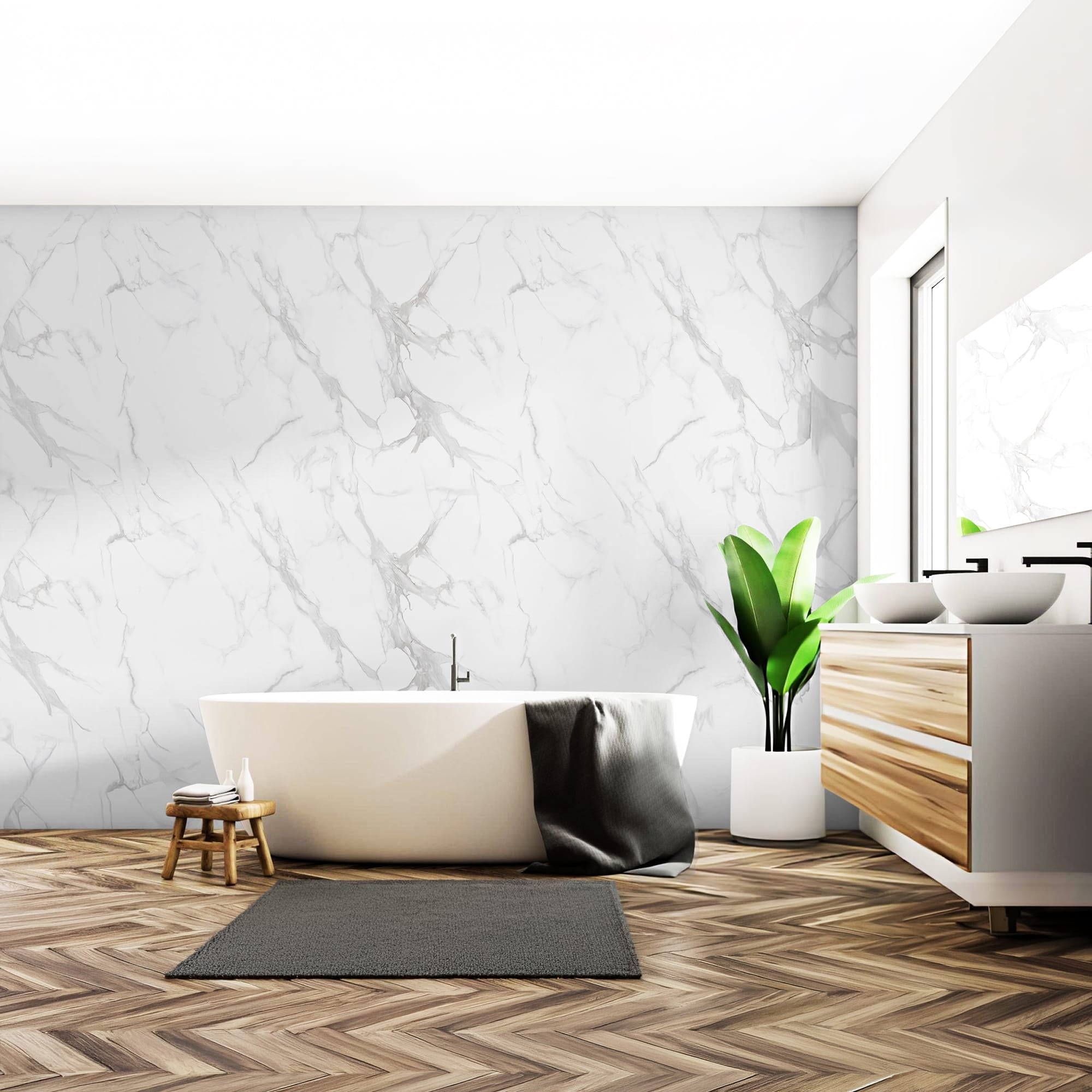 Rapid Stone™ Marble Effect Bathroom Wall Panel – Carrera Waterproof Shower Panel