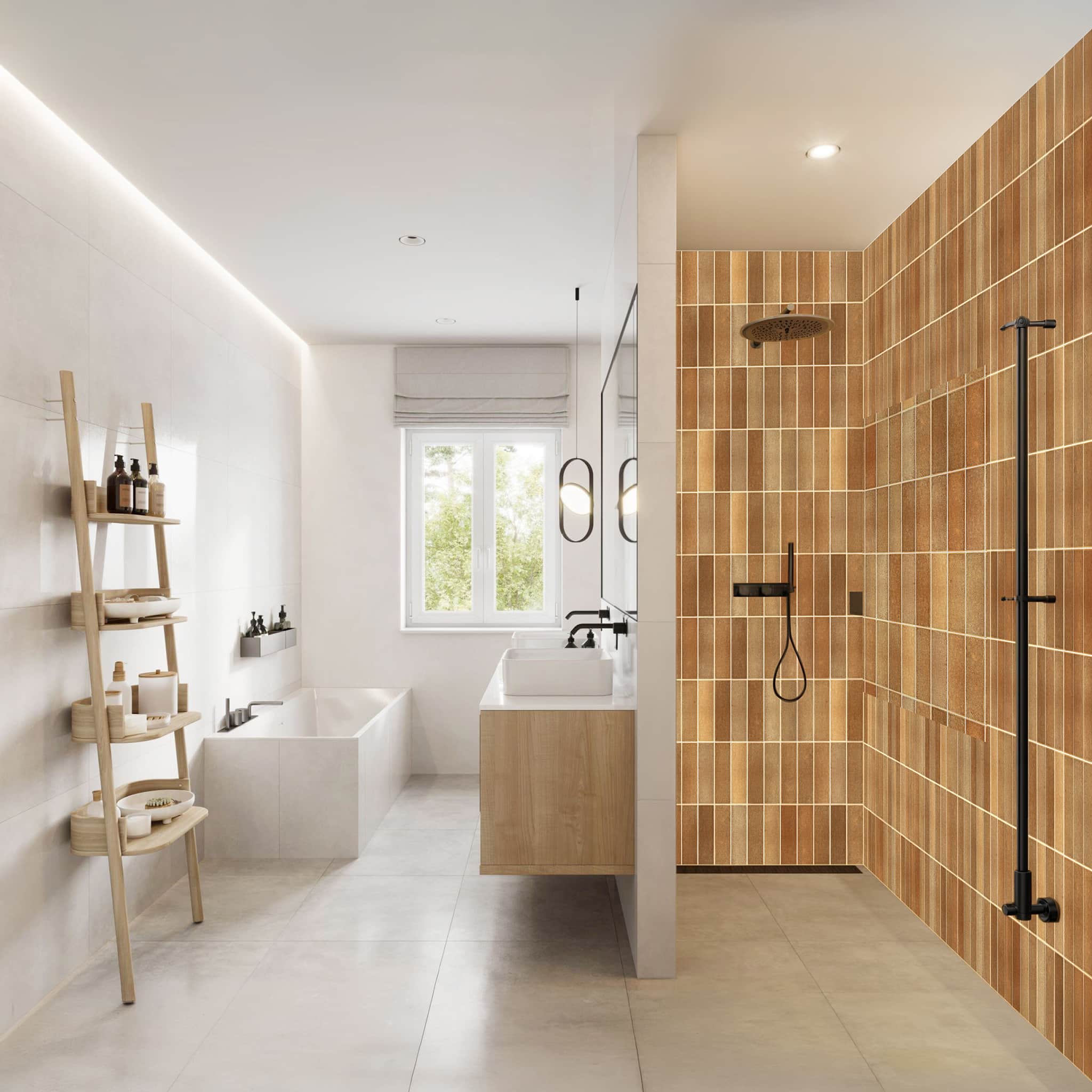 Terracotta Tile Effect Wall Panels | Rapid Tile™ Waterproof Bathroom Panels UK & Ireland