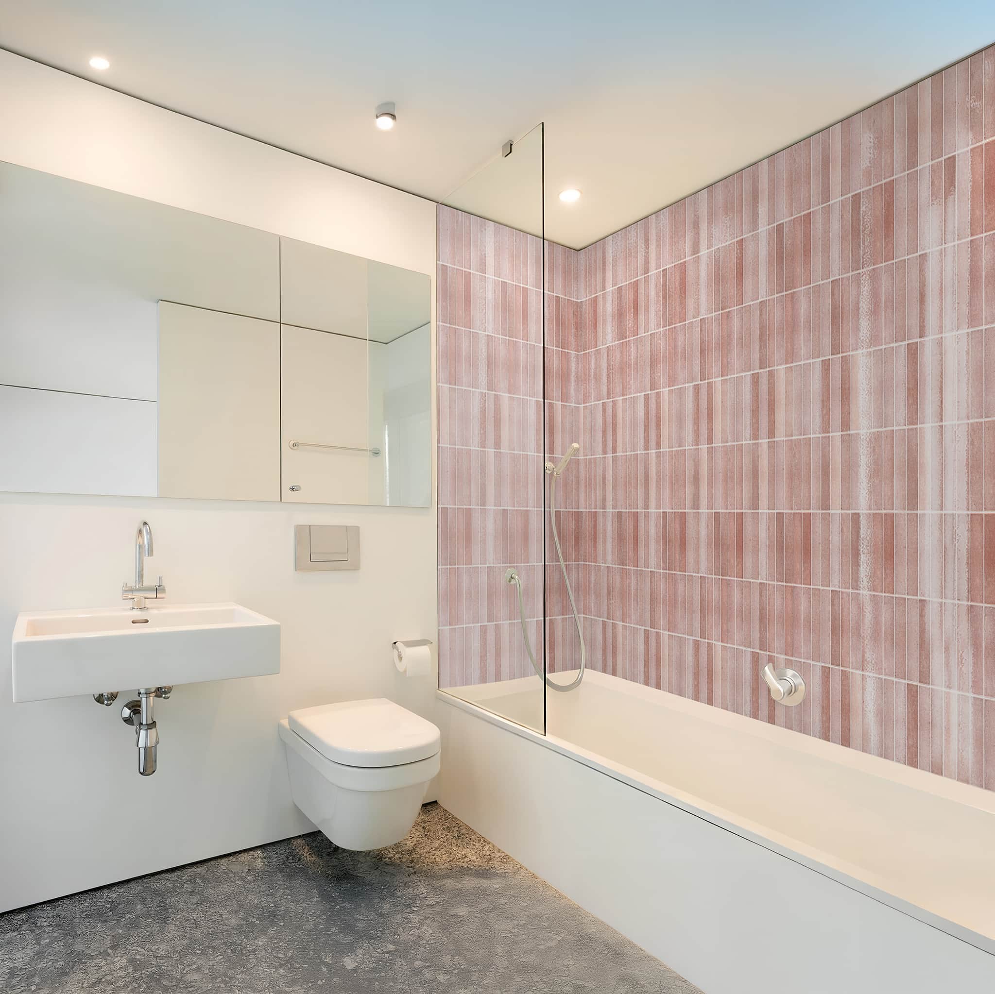 Rose Pink Tile Effect Wall Panels | Rapid Tile™ Waterproof Bathroom Panels UK & Ireland