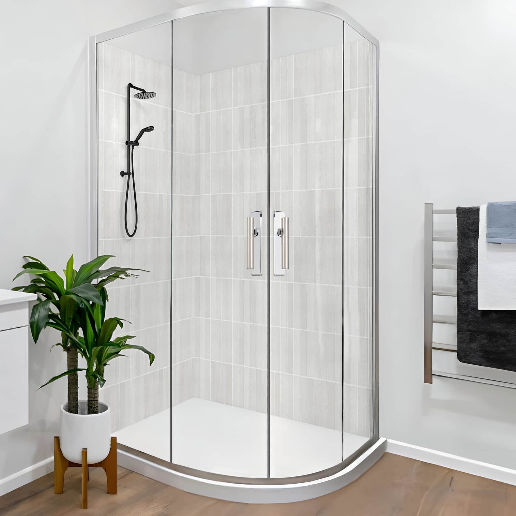 Ivory White Tile Effect Wall Panels | Rapid Tile™ Waterproof Bathroom Panels UK & Ireland