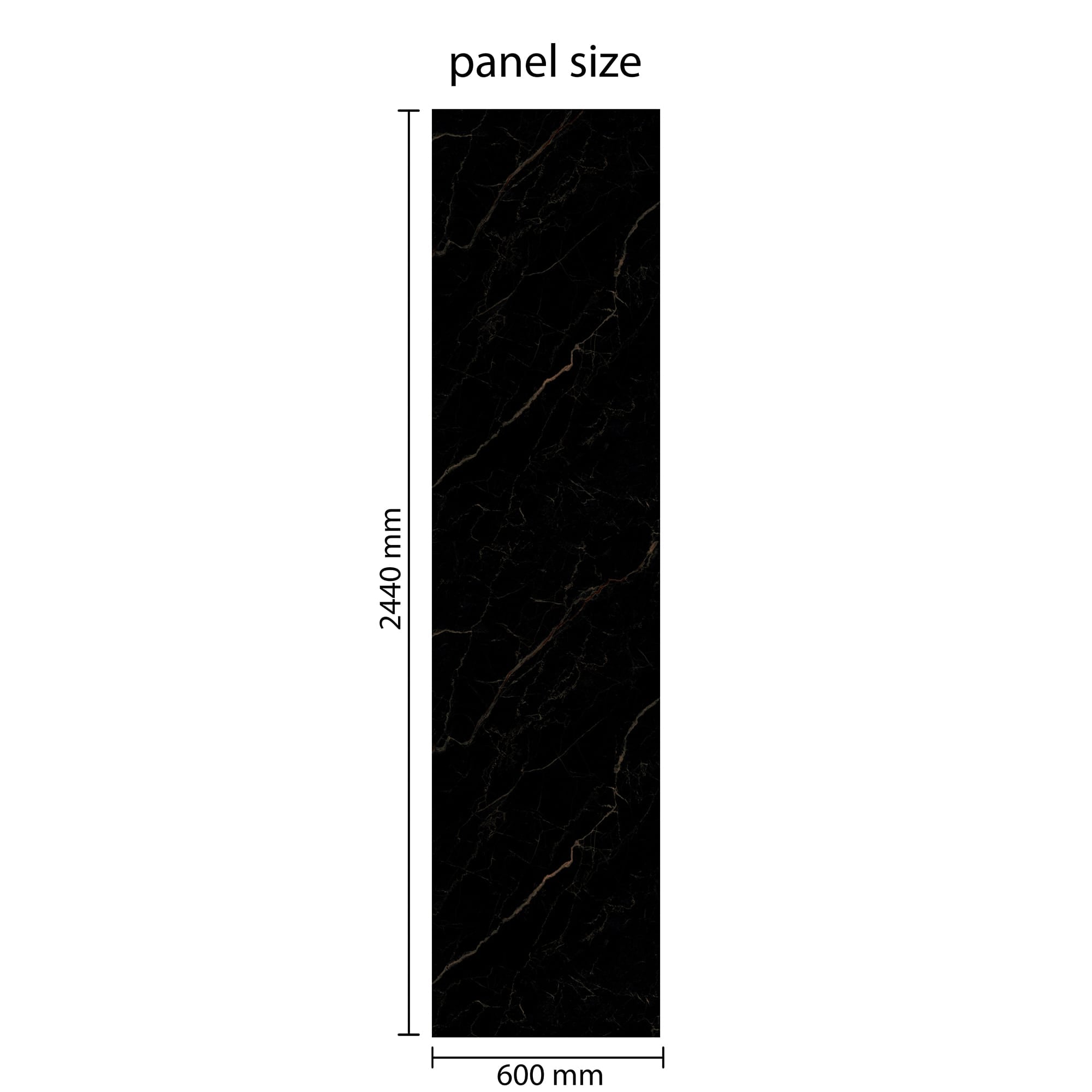 Rapid Stone™ Marble Effect Bathroom Wall Panel – Black Gold Waterproof Shower Panel