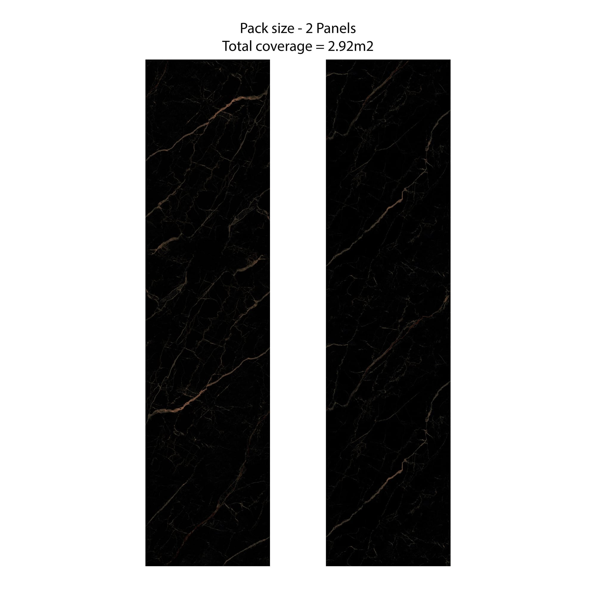 Rapid Stone™ Marble Effect Bathroom Wall Panel – Black Gold Waterproof Shower Panel